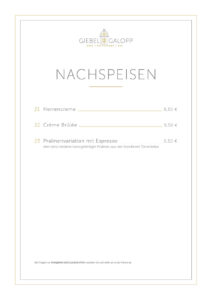 Speisekarte Giebel und Galopp 06